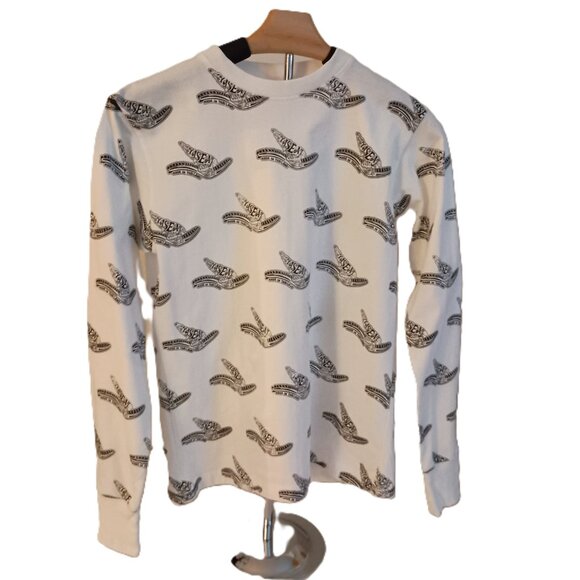 Ya.Seat.Custom Cotton Long Sleeve Tee White Motorcycle Seat Print Boy’s S EUC - Picture 2 of 14